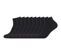 Camano 9 Paar Quarter Socken Unisex 3023 Ca-Soft ohne Gummidruck Damen und Herren Sneaker Strümpfe, Farbe Schwarz, Größe 35-38