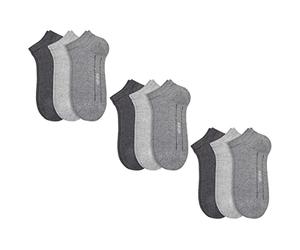 Camano 9 Paar Sneaker Socken Unisex 3003 Ca-Soft ohne Gummidruck Damen und Herren Füßlinge, Farbe Grau, Größe 35-38