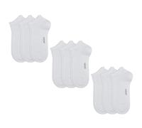Camano 9 Paar Sneaker Socken Unisex 3003 Ca-Soft ohne Gummidruck Damen und Herren Füßlinge, Farbe Weiß, Größe 35-38