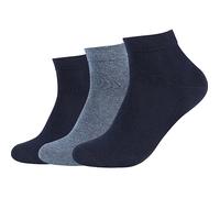 Camano Bio Unisex-Kurzsocken 3 Paar 43 - 46 dunkelblau/jeans meliert