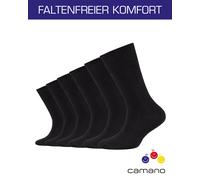 Camano "ca-soft" 6 Paar, 6 Paar tlg. mit Komfortbund und gepolsterten Zehen-/Fersenbereich (17800329-27) schwarz