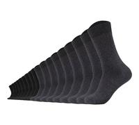 Camano Unisex Socken 18er Pack - Comfort Socks, einfarbig Schwarz/Grau 39-42