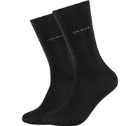Camano Unisex 2er Pack einfarbige Socken mit verstärkten Zehen und Fersen Damen & Herren Strümpfe, Gr. 35-38, Schwarz (black 05)