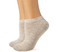 Camano Damen Sneaker-Füßlinge Silky Feeling Beige (Natural Melange 0011) Größe 39-42 2er Pack