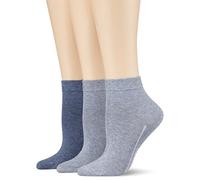 Camano Damen CA-SOFT Quarter 3-er Füßlinge, 3er Pack|#3per pack Blau (denim mel. 33), 39/42 (Herstellergröße: 39/42)