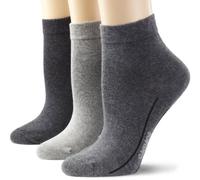 3er Pack camano Soft Quarter Socken 0049 - grey mixed 35-38