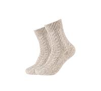 Camano Damen Kuschelsocken Flauschig Warm Damen Zopfmuster Norweger Winter 2er Pack