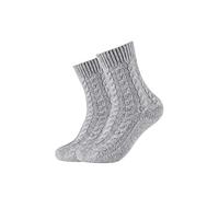 Camano Damen Kuschelsocken Flauschig Warm Damen Zopfmuster Norweger Winter 2er Pack
