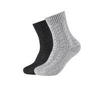 Sneakersocken CAMANO "warm & cozy", Damen, Gr. 35 (38), schwarz mix, Materialmix, Socken, mit Zopfmuster, Rippenbündchen (27304869-35) schwarz mix