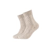 Camano Damen Socken Cosy Kuschelsocken Flauschig Warm Damen Zopfmuster Lang Flauschsocken Norweger Für Winter Set Frauen 2er Pack 39/42 nature