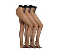 Camano Damen Strumpfhose 10 DEN seiden matter Look reißfest und langlebig mit Maschenstopp und Komfort Baumwollzwickel praktischer 3er Pack 3er Pack 44/46 black