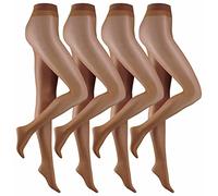 Camano Damen Strumpfhose 20 DEN transparent matt seidig, weich angenehm komfortabel, elastisch zuverlässig premium Material reißfest Baumwollzwickel, kaum sichtbare Fußspitzen 2er Pack