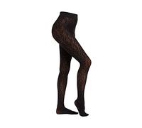 Camano Damen Strumpfhose Leo-Muster Langlebig Verstärkt Elegant Leopardenmuster Soft Schwarz Kein Einschneiden Strapazierfähig leo 1er Pack L black