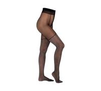 Feinstrumpfhose CAMANO "fine fashion", Damen, Gr. L, schwarz (schwarz silber), Obermaterial: 70% Polyamid, 20% metallisierte Fasern, 10% Elasthan, Strumpfhosen, mit nahtloser Verarbeitung (51617760-L)