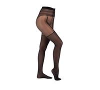 Camano Damen Strumpfhose stylisch Overknee Look 30 DEN weicher Baumwollzwickel Matter Effekt 1er Pack L black