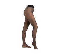 Camano Damen Thermostrumpfhose light warm & transparent 80 DEN weichen Zehennähte beige Innenfutter Bequemer Baumwollzwickel 1er Pack 38/40 black