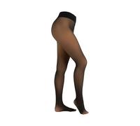 Camano Damen Thermostrumpfhose Warm und Transparent 120DEN im 20DEN-Look beige Innenseite Komfort-Baumwollzwickel 1er Pack 38/40 black
