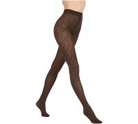 Feinstrumpfhose CAMANO, Damen, Gr. M, schwarz (hot fudge), Obermaterial: 95% Polyamid, 5% Elasthan, Strumpfhosen Feinstrumpfhose, mit Leoparden-Muster (92481308-M) hot fudge