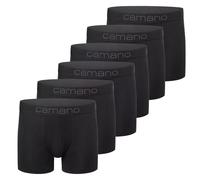 Camano Herren Boxershorts, 6er Pack - Comfort BCI Cotton, Unterhosen, Stretch Baumwolle Schwarz 2XL