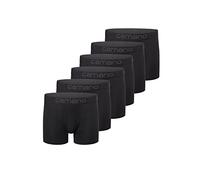 Camano Herren Boxershorts Unterhosen Herren elastischer Gummibund ohne Einschneiden Baumwolle Stretch hautfreundlich Atmungsaktiv 6er Pack M Black