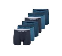 Camano Boxershorts Herren Comfort BCI Cotton – 6er Pack, 95% Baumwolle/5% Elasthan, XXL, Blau Mix