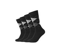 camano Socken aus Baumwoll-Mix mit Logo-Stitching im 4er-Pack in Black, Größe 39-42