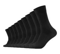 Camano Unisex Socken Cotton Crew 9er Pack 35-38, Black (0005)