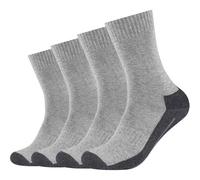 camano Socken mit Label-Print im 4er-Pack in Mittelgrau, Größe 43/46