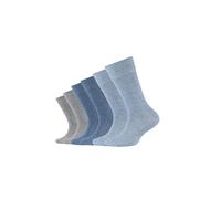 Camano Kurzsocken »Kinder Socken - Soft Socks, einfarbig, 6er Pack«, Blau/Grau SIZE,27-30