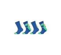 Socken CAMANO "COSY FANCY APPLICATION SOCKS", Damen, Gr. 31-34, blau, Elasthan, Polyester, unifarben, Socken Socken, mit elastischem Bund (40077807-31) blau