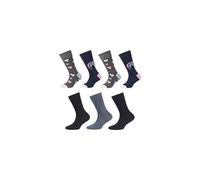 7er Pack camano Soft Originals Bio-Baumwolle Crew Socken Kinder 5801 - blue 31-34