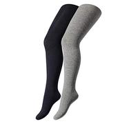 Camano Strumpfhose 2er-Pack - Mädchen - 1x schwarz/1x grau in Größe 122/128