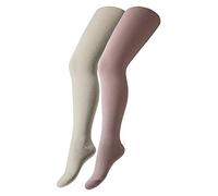 2er Pack camano Soft Originals Bio-Baumwolle Strumpfhosen Kinder 4290 - silver rose +offwhite 86/92