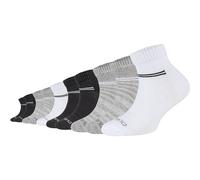 Sneakersocken CAMANO "mesh ventilation", Mädchen, Gr. 23-26, schwarz (schwarz mix), Baumwollmischung, gestreift, normal, Socken Sneakersocken, Mesh-Belüftung für perfektes Fußklima bei jeder Aktivität
