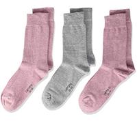 Camano Kinder 3er Pack Socken mit verstärkter Ferse und Spitze Jungen & Mädchen Strümpfe, (Chalk Pink Melange 4300), 35-38