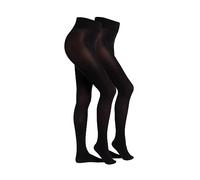 Camano Damen Strumpfhose 80 DEN langlebig reißfest matt praktischer 2er Packund blickdicht mit Maschenstopp ringelfrei Komfortbund 2er Pack 42/44 black