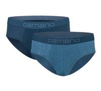 Slip CAMANO "comfort", Herren, Gr. L, blau (mix, blau), Obermaterial: 95% Baumwolle, 5% Elasthan, unifarben, körpernah, Unterhosen, mit elastischem Logobund (69296969-L) mix, blau