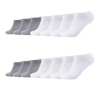 Sneakersocken CAMANO "Sneakersocken 14er Pack", Damen, Gr. 39-42, grau (weiß grau), 77% Baumwolle, 22% Polyamid, 1% Elasthan, uni, Socken Sneakersocken (12906008-39) weiß grau