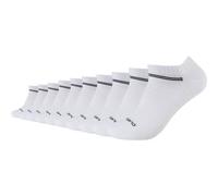 Sneakersocken CAMANO "Sneakersocken Mesh Ventilation 10er Pack", Damen, Gr. 35/38, weiß (weiß mix), 72% Baumwolle, 26% Polyamid, 2% Elasthan, gestreift, Socken Sneakersocken (96611637-35) weiß mix