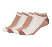 Sneakersocken CAMANO "4er Pack", Damen, Gr. 35-38, natural, 72% Viskose, 20% Polyamid, 6% metallisierte Fasern, 2% Elasthan, mehrfarbig, Socken Sneakersocken, 4er Pack Seidige Qualität mit weichem Tra