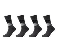 Socken CAMANO "4er Pack", Herren, Gr. 43-46, grau (anthrazit), 80% Baumwolle, 17% Polyamid, 3% Elasthan, Argyle-Muster, Socken Socken (16620716-43) anthrazit
