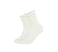 Socken CAMANO "warm & cozy", Damen, Gr. 39-42, weiß (egret), Materialmix, unifarben, Socken Socken, mit Zopfmuster, Rippenbündchen (81999165-39) egret