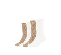 Camano Socken Damen 4er Pack ohne Gummidruck Schwarz-Beige 39/42 | Aus strapazierfähigem Material, Besonders weiche Zehennähte, Dank Elasthan-Anteils, Atmungsaktiv, Bequemer Sitz, Wadenhoch