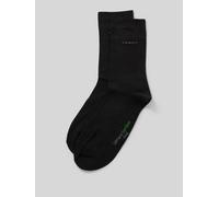 camano Socken mit Label-Print im 2er-Pack in Black, Größe 43-46