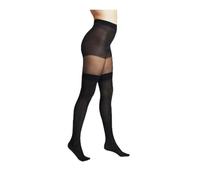 Camano Strumpfhose Damen 1er Pack ohne Gummidruck Gestreift Schwarz S
