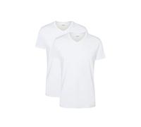 Camano Herren T-Shirt einfarbig Kurzarm V Auschnitt Basic
