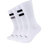 Socken CAMANO "4er Pack", Damen, Gr. 39-42, schwarz, 66% Baumwolle, 28% Polyester, 5% Elastodien, 1% Elasthan, gestreift, Socken Socken, 4er Pack Organic Cotton für angenehmen Tragekomfort, Gepolstert