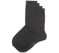 Camano Unisex 2er Pack einfarbige Socken mit verstärkten Zehen und Fersen Damen & Herren Strümpfe, Gr. 43-46, Grau (anthracite 08)