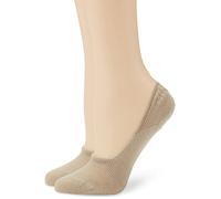 Camano Unisex 2er Pack Füßlinge aus Baumwolle Damen & Herren Zehensocken ohne Rutschen, Gr. 43-46, Beige (18 sand)
