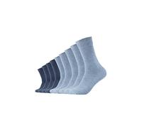 Camano Unisex 9er Pack einfarbige Baumwoll-Socken mit verstärkter Ferse und Spitze Damen & Herren Strümpfe, Blau (Stone Mel (99) + Jeansblau 0099), 39/42